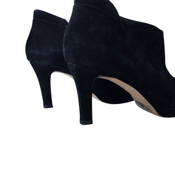 Clarks Artisan Comfort Sole Black Suede Ankle Boots 3 1/2" Heels 8 Medium - Picture 3 of 14